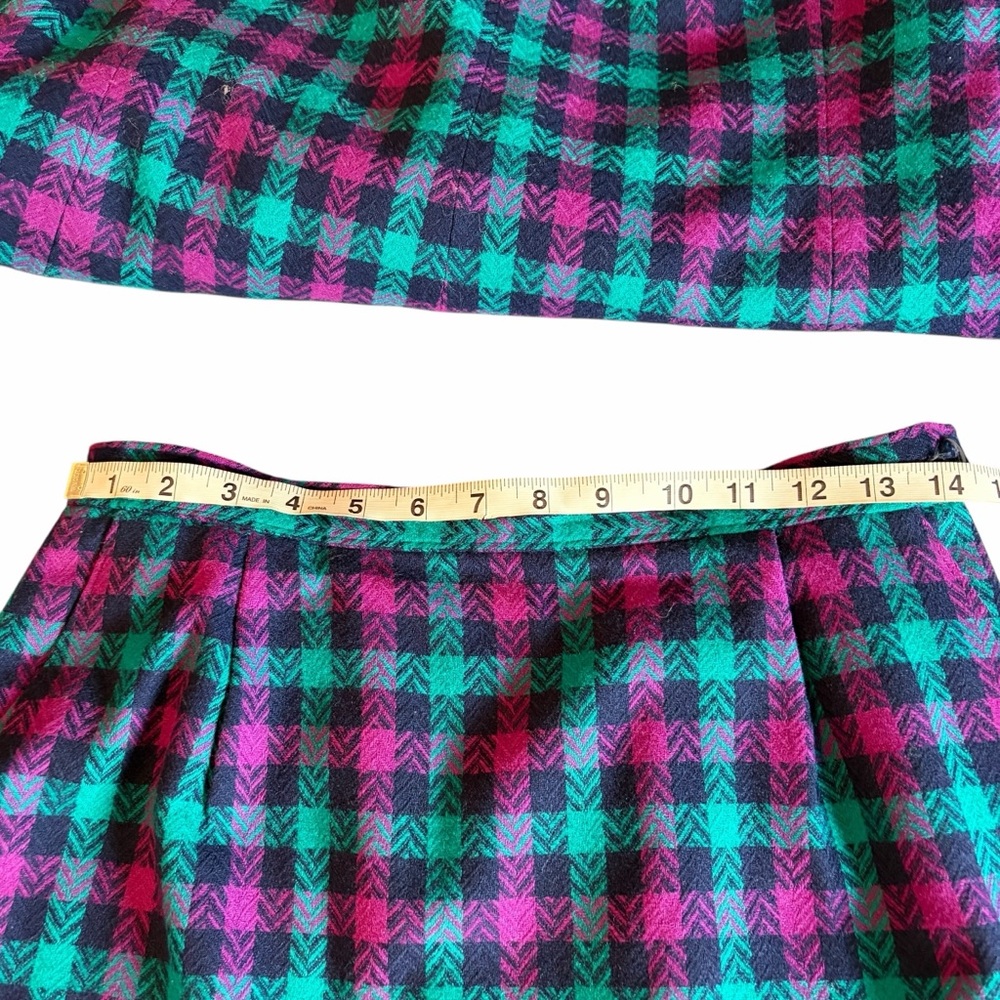 PENDLETON VINTAGE 100% WOOL BLAZER & SKI SKIRT SET SIZE 10 PETITE - Picture 7 of 10